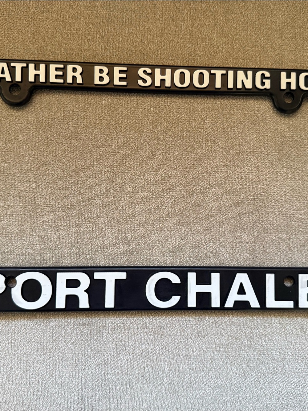 Sport chalet car license plate frame โ Iโd rather be shooting hoops โ
